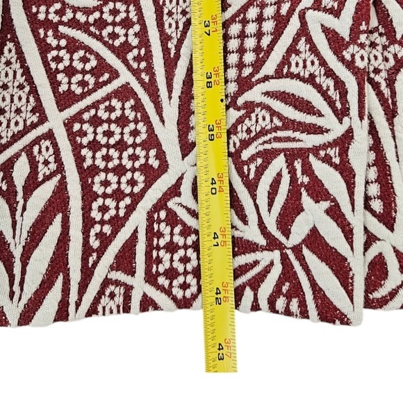 Anthropologie HD in Paris Jacquard Print Sheath Dress Bodycon Red Ivory - Picture 12 of 16